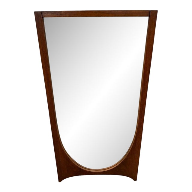 Mid-Century Modern Broyhill Brasilia Sculpted Walnut Mirror For Sale