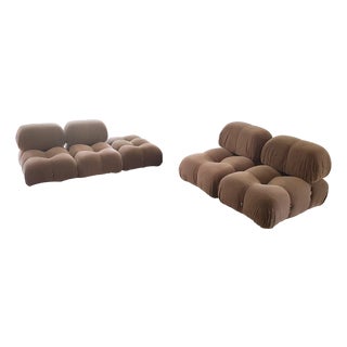 Modular Camaleonda Chairs and Ottoman in Brown Corduroy by Mario Bellini for C&B Italia, 1970s, Set of 5 For Sale