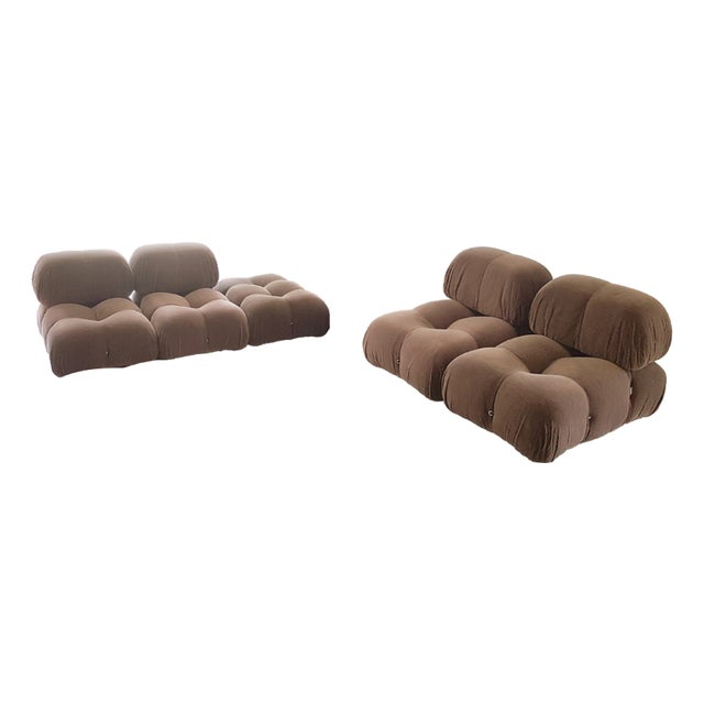 Modular Camaleonda Chairs and Ottoman in Brown Corduroy by Mario Bellini for C&B Italia, 1970s, Set of 5 For Sale