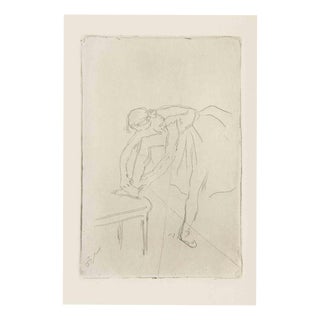 Edgar Degas, Dancer Putting on Her Slipper, 1888, Etching For Sale