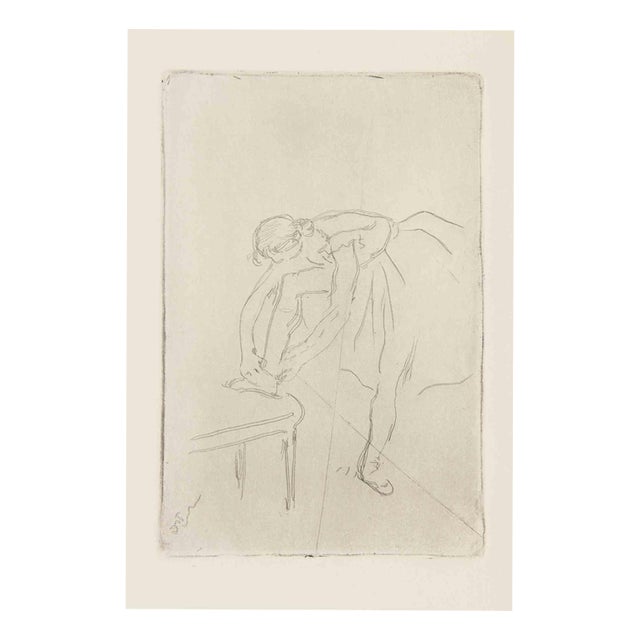 Edgar Degas, Dancer Putting on Her Slipper, 1888, Etching For Sale