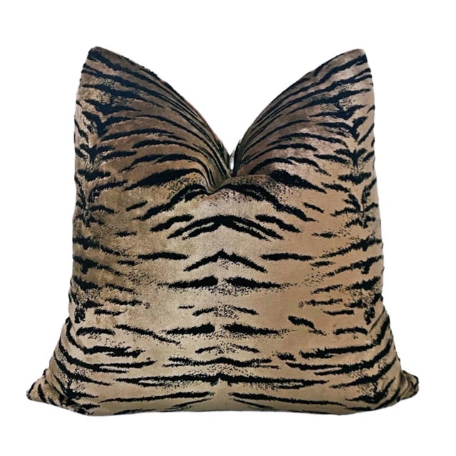 Not Yet Made - Made To Order Animalia Velour Velvet Tiger Pillow For Sale - Image 5 of 6