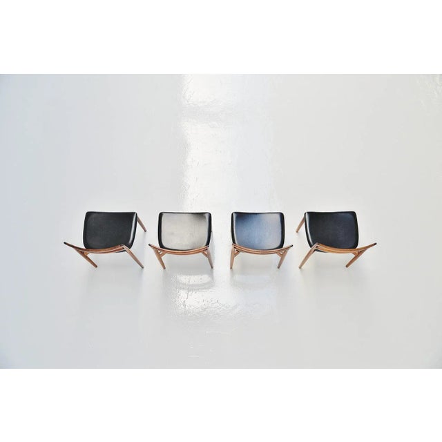 1960s Model 61 Dining Chairs attributed to Harry Østergaard for Randers Mobelfabrik, 1961, Set of 4 For Sale - Image 5 of 11