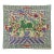 Asian Rectangular Green Kirin Bats Blossom Flower Fabric Display Art For Sale