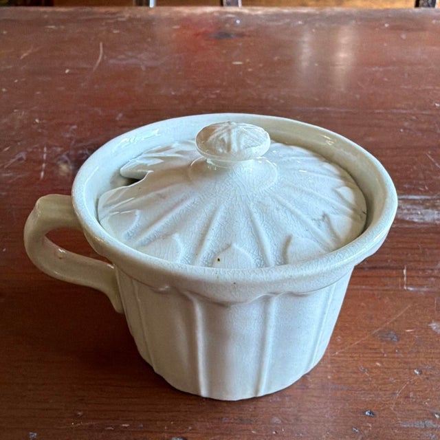 Antique Early 19th C. English Pearlware Fluted Lidded Mustard Pot C. 1800 For Sale - Image 17 of 18