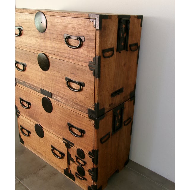 Brown Early 20th Century Japanese Tansu Dresser For Sale - Image 8 of 10