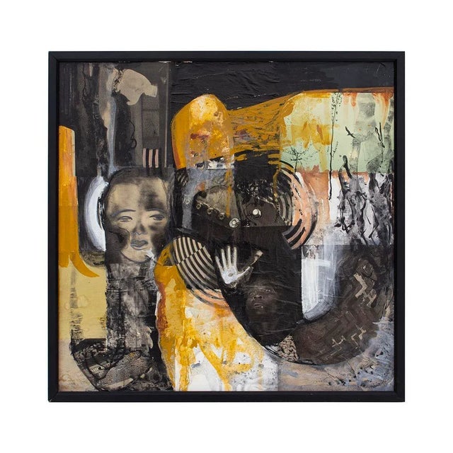 Framed Mixed Media Collage by Sylvia Krissoff, 32x32 For Sale - Image 9 of 9