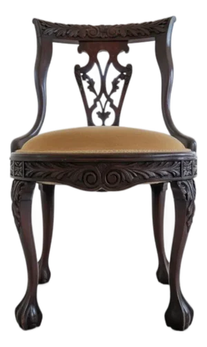 19th C Solid Mahogany Chippendale Chair-Ball Claw Feet-Carved-Antique-Victorian