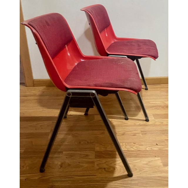 Textile Set of Chairs by Osvaldo Borsani for Tecno, 1960s For Sale - Image 7 of 17
