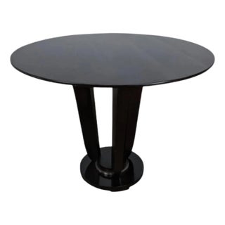 Barbara Barry Baker Furn. Art Deco Inspired Round Mahogany Center / Side Table For Sale