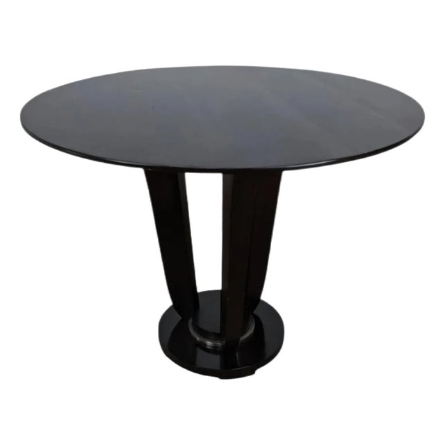 Barbara Barry Baker Furn. Art Deco Inspired Round Mahogany Center / Side Table For Sale
