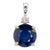 Minimalist Blue Sapphire Pendant With Earth Mined Diamond Accent: Solid 14k Gold For Sale