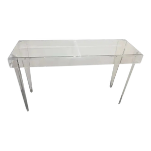 60" Console Table Lucite and Clear Glass Top - Floor Sample33