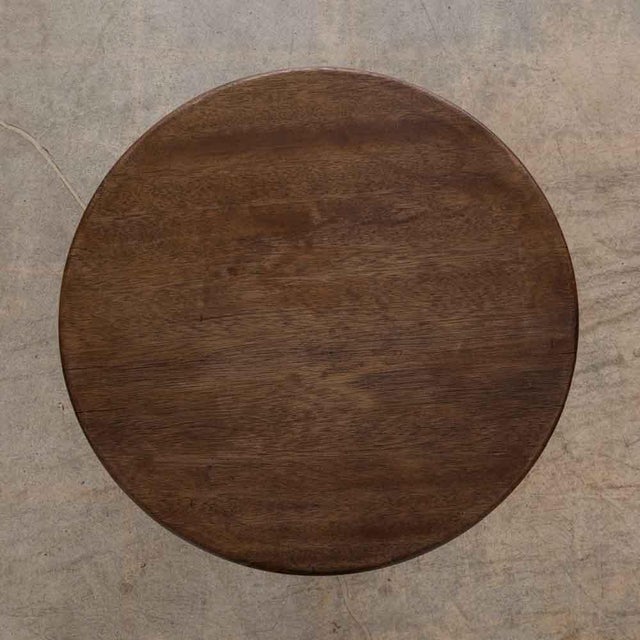 Petite French Carved Wood Side Table For Sale In Los Angeles - Image 6 of 12