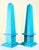 Pair of Hand-Painted Solid Wood Decorative Obelisks – Vibrant Turquoise Color For Sale In Miami - Image 6 of 15