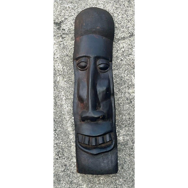 Tribal Vintage Hand Carved Tribal Mask For Sale - Image 3 of 12
