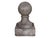 Carved durable blue stone. Spherical finial and pedestal base.