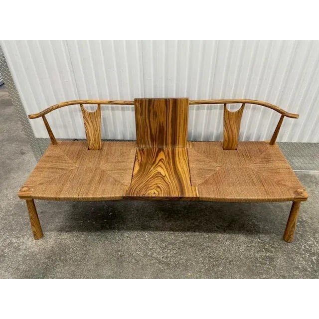 Designer Xiaojie Zhu Post Modern Studio Made Zebra Wood Bench For Sale - Image 12 of 13