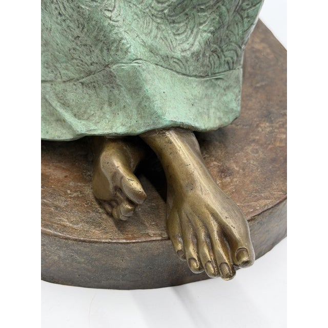 Víctor Gutiérrez Monumental Mexican Bronze Seated Woman Sculpture, 1989 For Sale - Image 17 of 18
