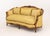 Late 20th Century Louis XV Yellow Silk Damask Upholstered Walnut Sofa For Sale - Image 5 of 12