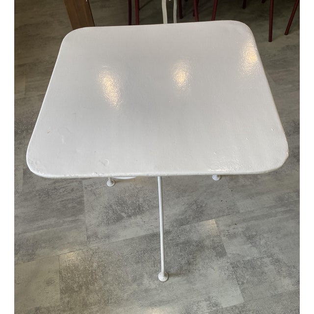 Square White Garden Table in Metal, 1950s For Sale - Image 9 of 18