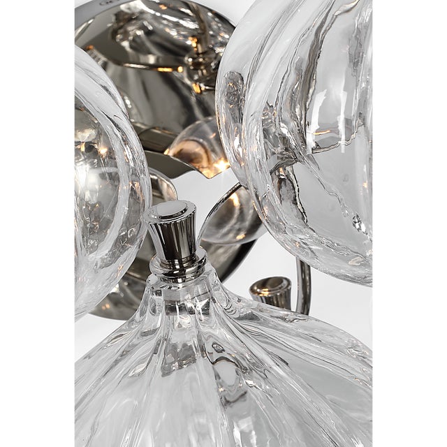 Visual Comfort Julie Neill for Visual Comfort Signature Caselli 15" Sconce in Polished Nickel with Clear Glass For Sale - Image 4 of 14