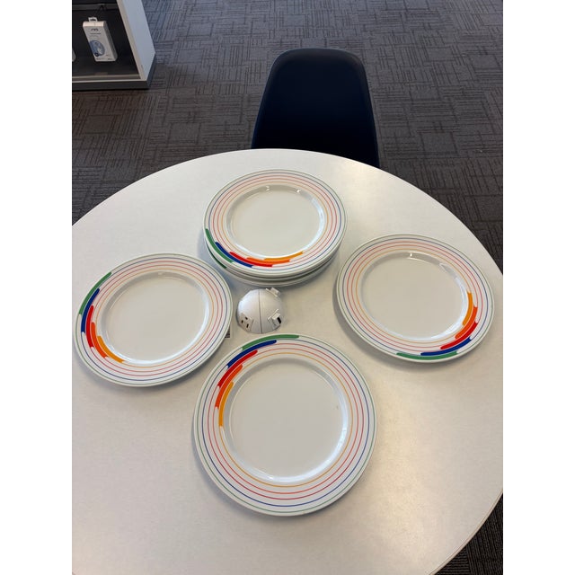 Vintage Memphis Style Studio Nova Fire & Ice 10.5” Dinner Plates a Set 8 For Sale - Image 6 of 6