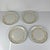 Set of 4 Gien dessert plates, Primefleur design, "Constellation" pattern, 1950 Green stars and orange rim on a white/cream...