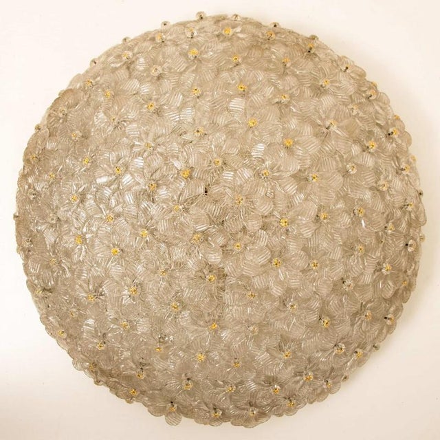 Large Flower Flush Mount in the style of Barovier & Toso, 2000 For Sale - Image 13 of 13