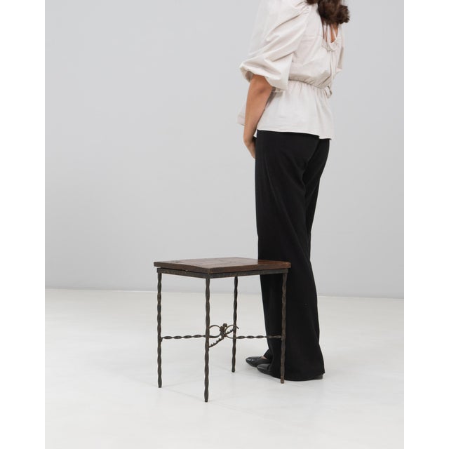 Mid 20th Century 20th Century French Metal and Wooden Side Table With Twisted Legs For Sale - Image 5 of 18
