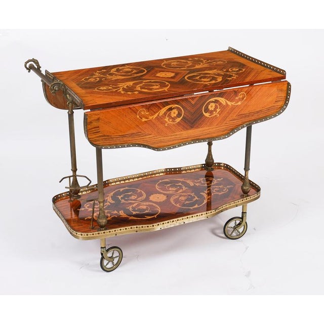 2000 - 2009 Vintage Italian Marquetry Drinks Trolley from Sorrento For Sale - Image 5 of 16