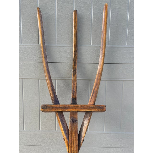 Large 19th Century American Primitive Folk Art Sculptural Hay Fork For Sale - Image 15 of 18
