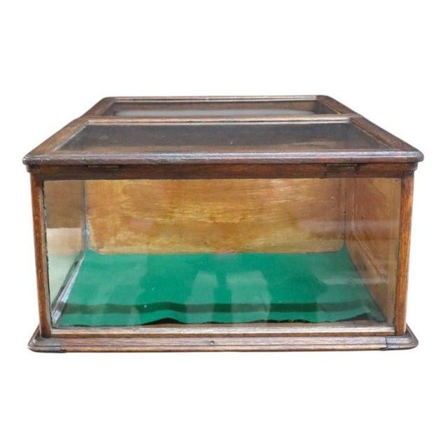 Brass 1920s Waddell Wooden Ware Works Oak Country Store Display Case & Cash Register Drawer For Sale - Image 8 of 15