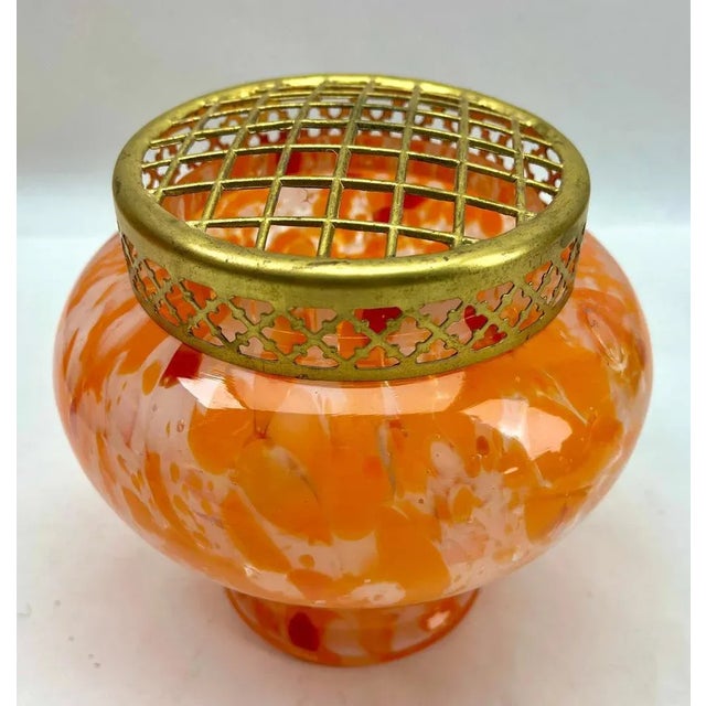 Vase in Multi Color Decor with Grille, 1930s For Sale - Image 4 of 13