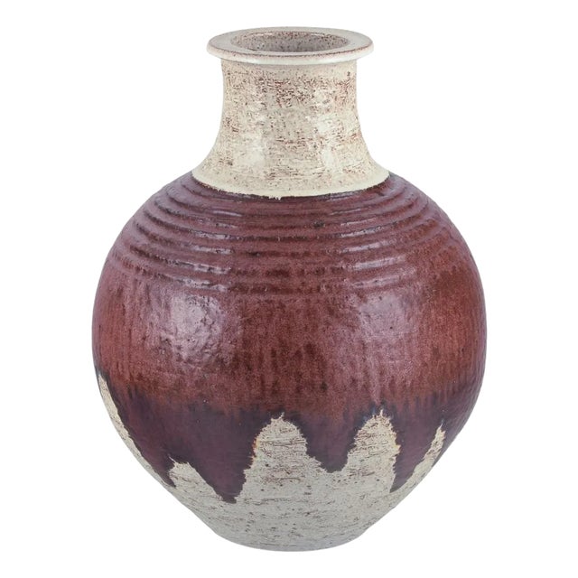 Ceramic Floor Vase with Flowing Glaze, 1970s For Sale