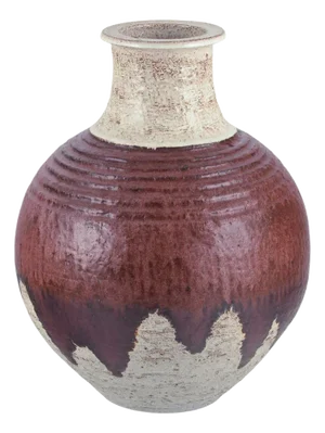 Ceramic Floor Vase with Flowing Glaze, 1970s