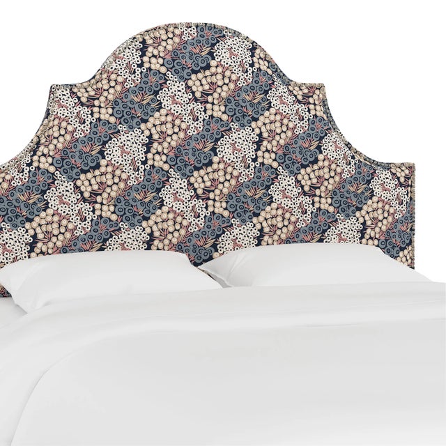 Halsted Headboard in Navy Blush Loiret, King For Sale