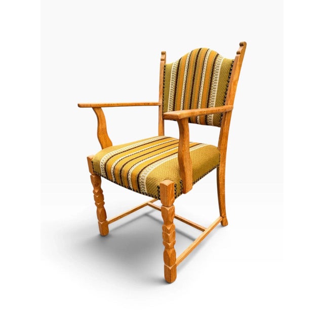 Black Set of Seven Danish Oak Dining Chairs by Henning Kjærnulf For Sale - Image 8 of 17