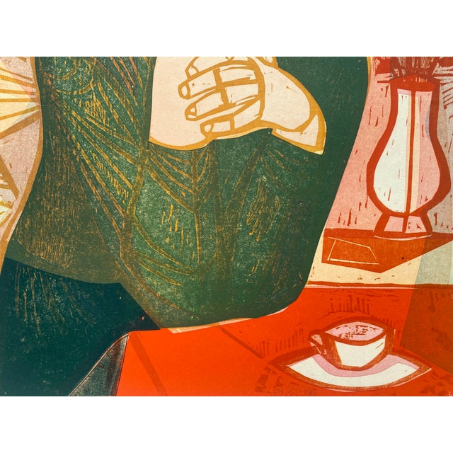 Irving Amen Vintage 1965 Mid Century Modern " Summer " Limited Edition Framed Hand Signed Original Fine Art Woodcut Print For Sale - Image 16 of 18