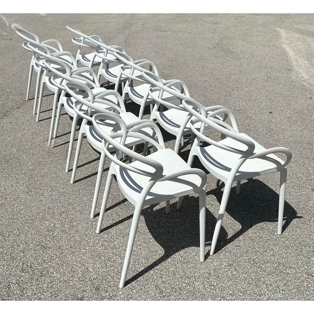 Vintage Set of 10 Mila Stacking Chairs by Siesta For Sale - Image 4 of 10