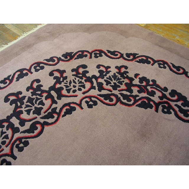 1920s Gray Minimalist Solid Antique Art Deco Rug 9'2" X 12'3" Handknotted Wool Carpet For Sale - Image 4 of 5