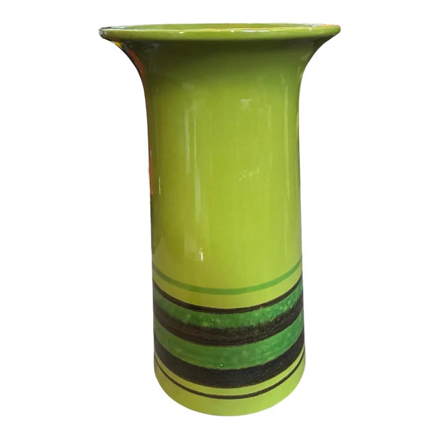 A Rare Avobin Vintage Italian Ceramic Huge Vase, Hand-Painted 1970s Design For Sale