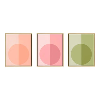 Modern Forevers, Triptych by Stephanie Henderson in Gold Frame, Medium Art Prints on Canvas, Set of 3 For Sale