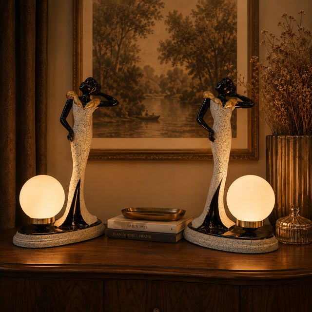 Vintageour Girls Figurine Table Lamps - a Pair For Sale In Miami - Image 6 of 6