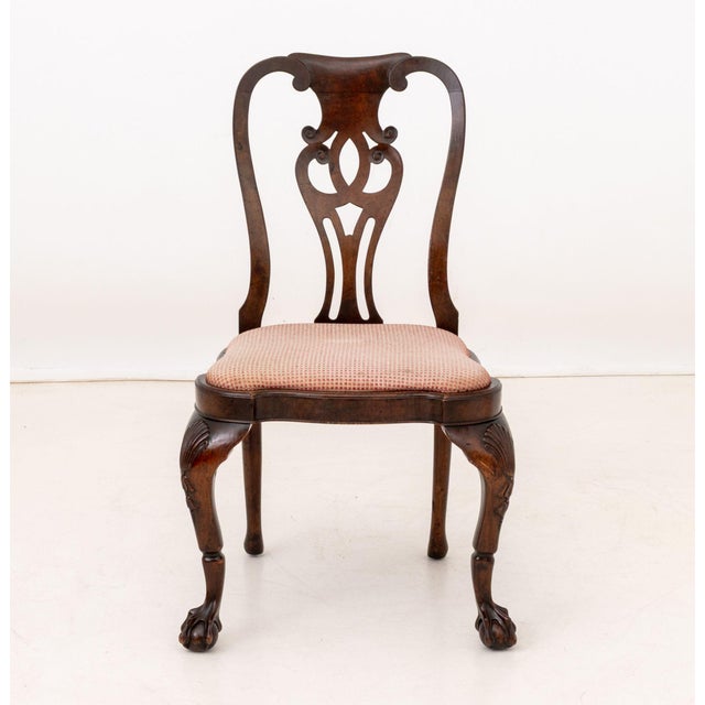 Wood Mid Queen Anne Style Mahogany Chairs, Associated Pair For Sale - Image 7 of 11