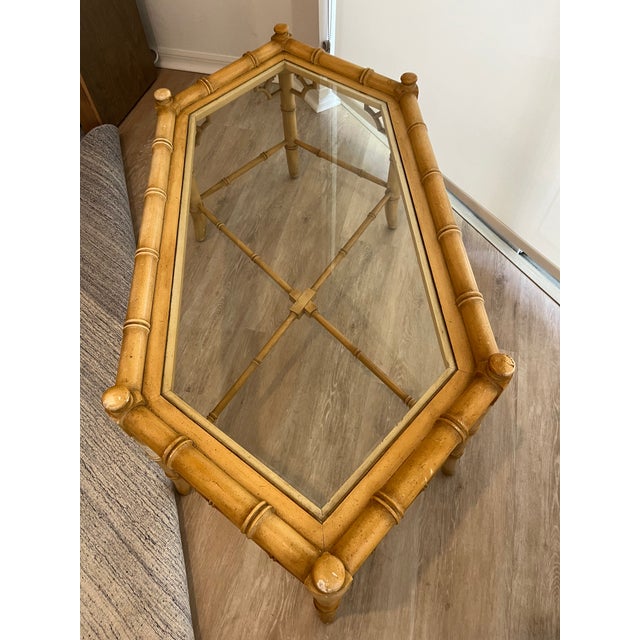 1970s Vintage Allegro Octagonal Coffee Table Attributed to Thomasville For Sale - Image 5 of 12