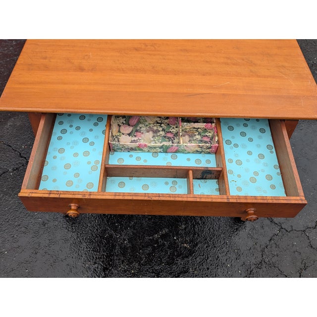 Vintage 1960s American Colonial Solid Cherry Wood Writing Desk For Sale - Image 10 of 11