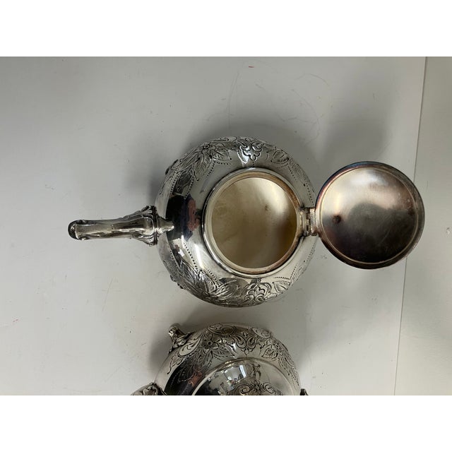 Antique Sheffield Hand-Chased Silverplate Coffee Pot & Teapot – Set of 2 For Sale - Image 17 of 17