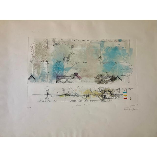 Signed 1985 Etching by Islam Monirul (Monir) — Aurore Boreale For Sale - Image 12 of 12