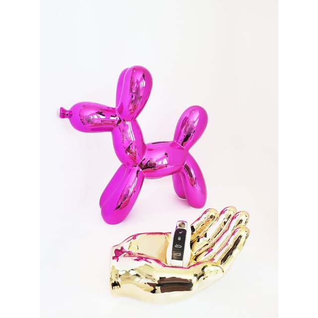 Pop Art Interior Illusions Plus Hot Pink Ceramic Dog Piggy Bank - 12" tall For Sale - Image 3 of 4